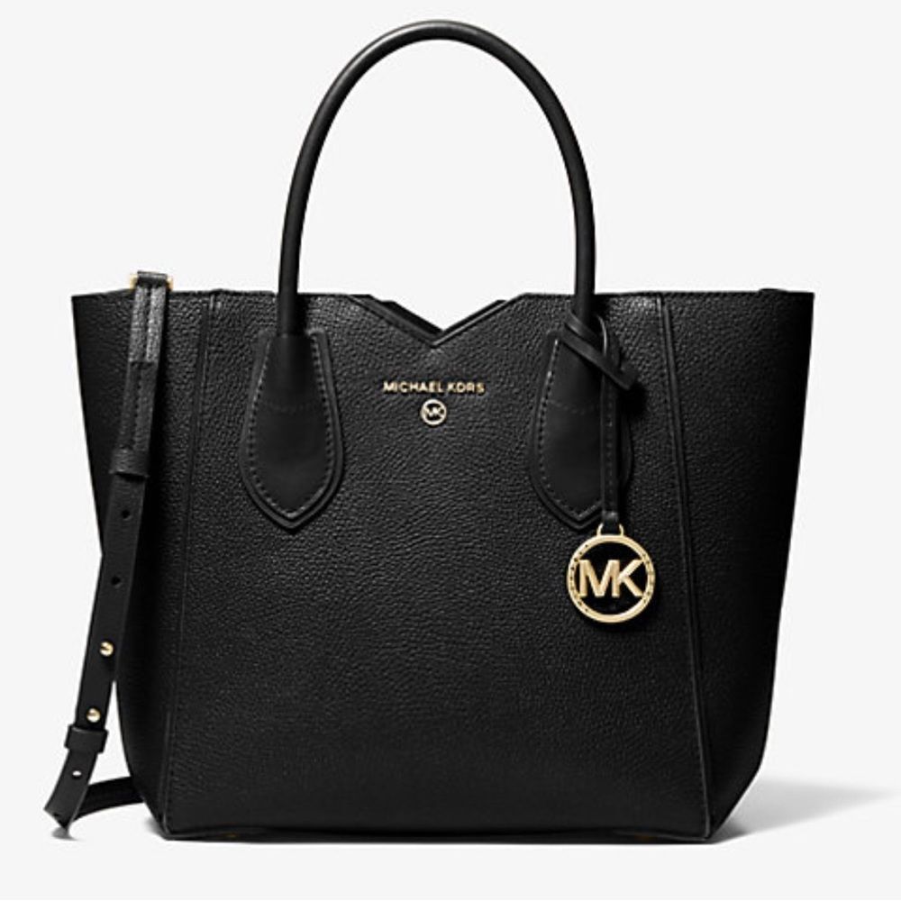michael kors Mae Medium Pebbled Leather Messenger Bag